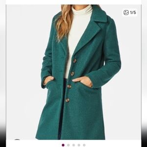 Just fab, Green Boucle Coat, Size M